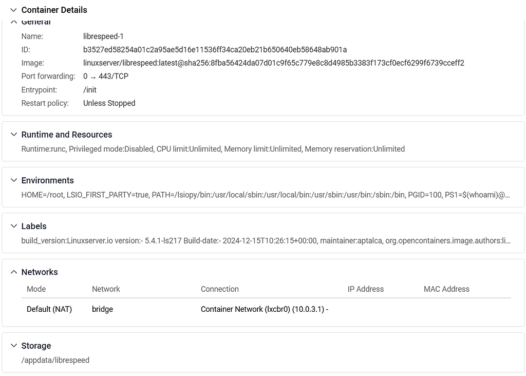 Librespeed on Qnap - 400 Bad Request - Docker - LinuxServer.io